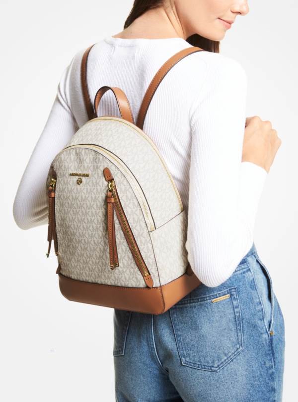 Damske Batohy Michael Kors Brooklyn Medium Logo Hnedožltý Hnede - Kabelky Michael Kors Lacne | DJIFC-0835